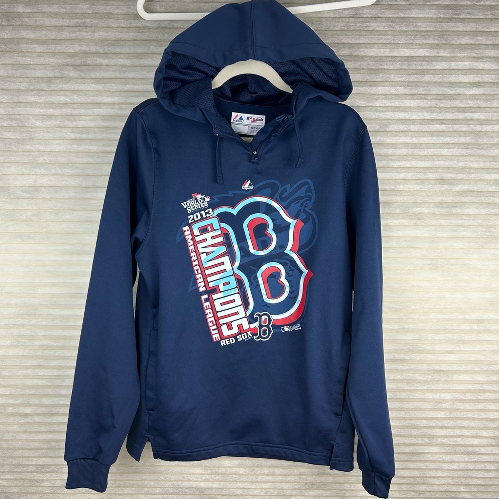 Majestic Boston Red Sox World Series 2013 Champion Navy Hoodie Men's SZ S Unisex